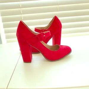 Red Mary Jane Heels